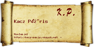 Kacz Páris névjegykártya